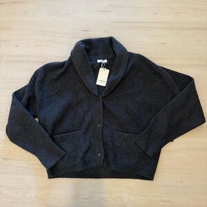 Weekend LA Charcoal Shawl Collar Cardigan